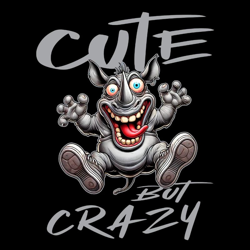 Cute but Crazy Nashorn Comic Stil lustiges Motiv