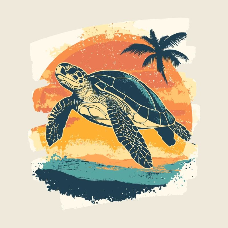 Tortue de mer rétro