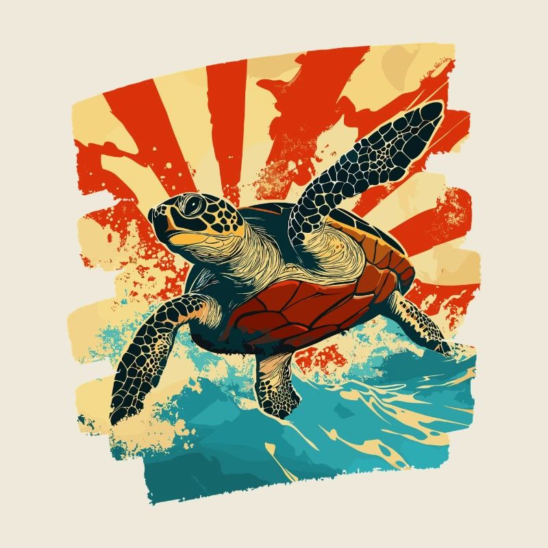 Tortue de mer rétro