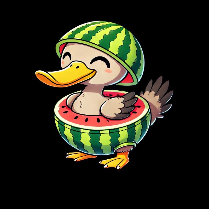 Fantaisiste canard dodo pastèque drôle de fruit