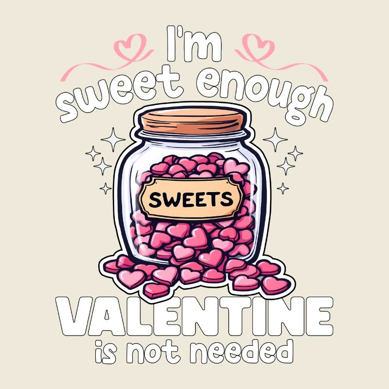 ICH BIN SÜSS GENUG, VALENTINSTAG WIRD NICHT GEBRAUCHT - GESCHENK