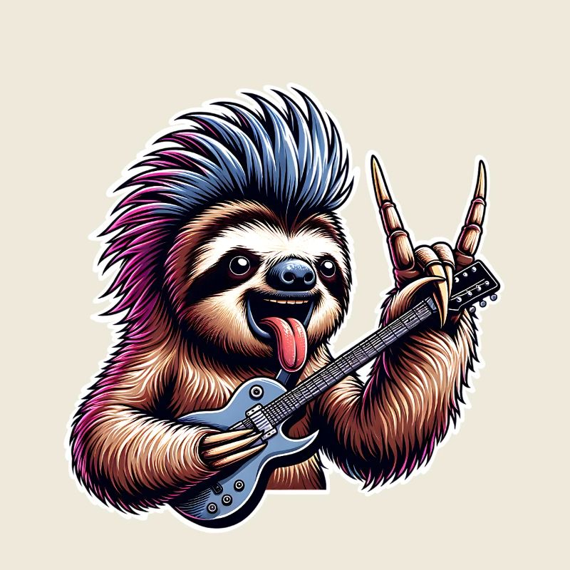 Faultier Rock and Roll Gitarrist