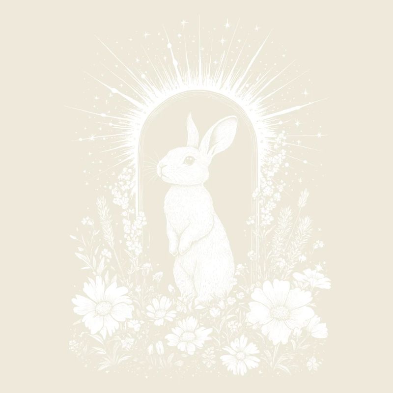 Boho Hase Cottagecore Frühling Bohemian Hasenmotiv
