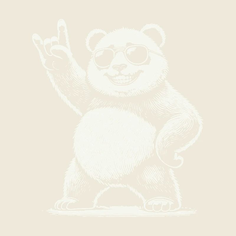 Heavy Metal Musik Panda Mit Sonnenbrille