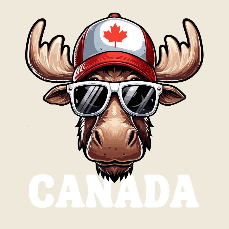 Canada Moose Maple Leaf Sunglasses Cap Funny