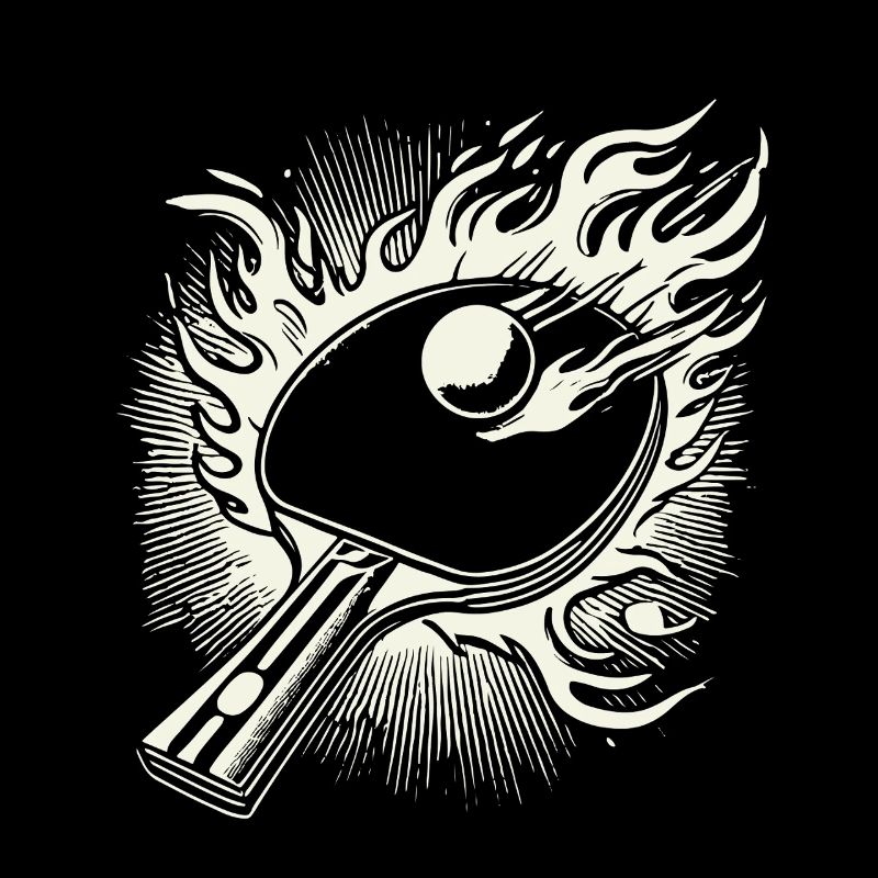 Flaming Table Tennis Racket Table Tennis