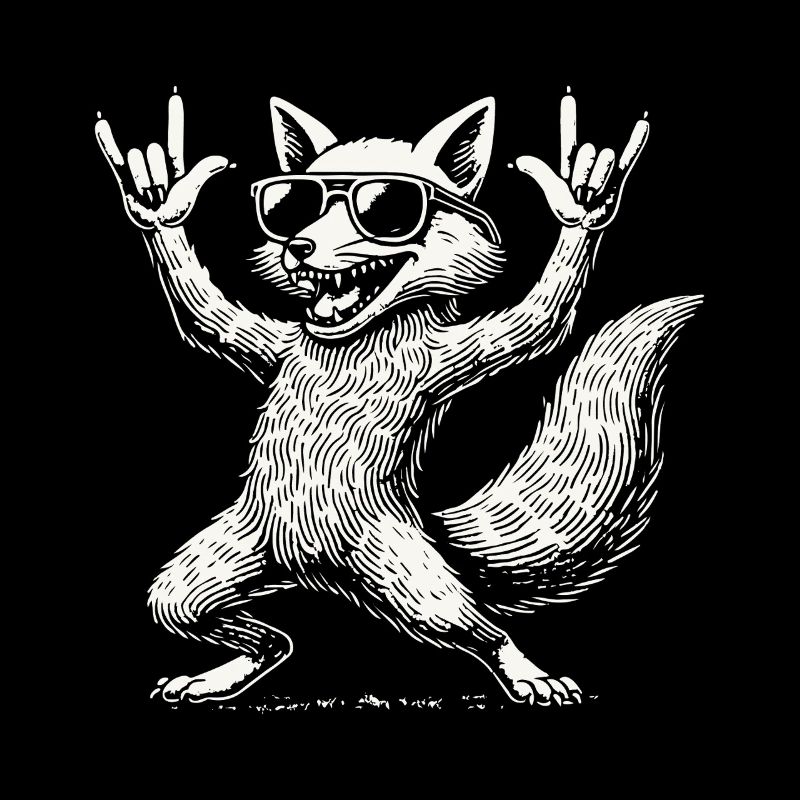 Rock Musik Lustiger Fuchs Konzert