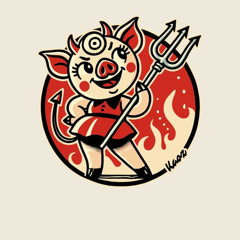 Evil piggy demon from hell