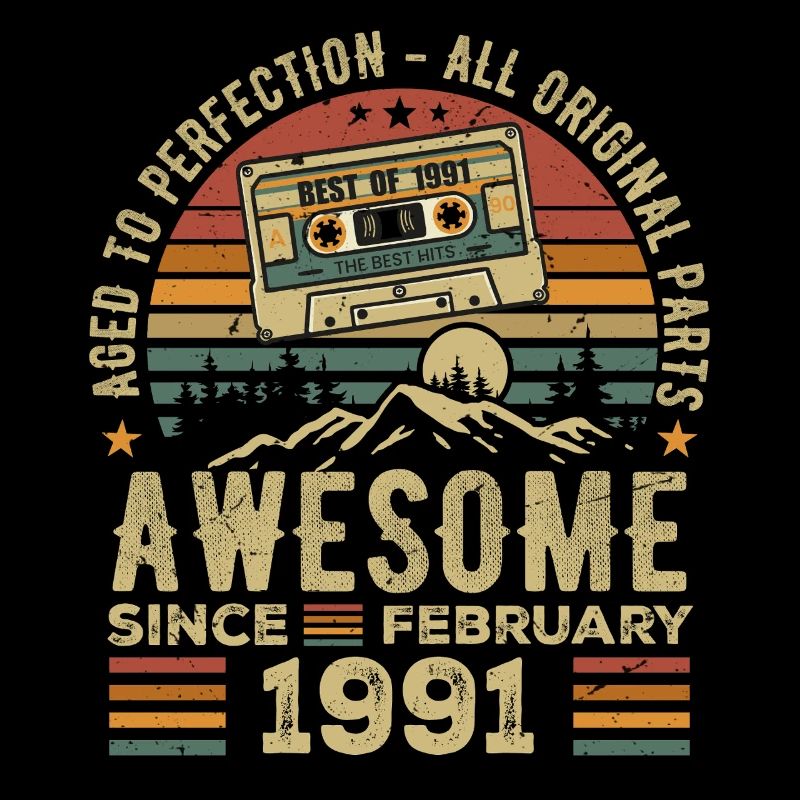Februar 1991 Retro 1991 Geburtstag Februar 1991