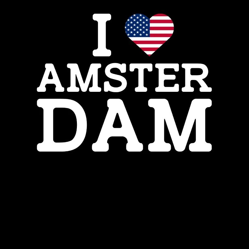 J’aime Amsterdam USA Drapeau American Lover Drapeau Jeu de mots