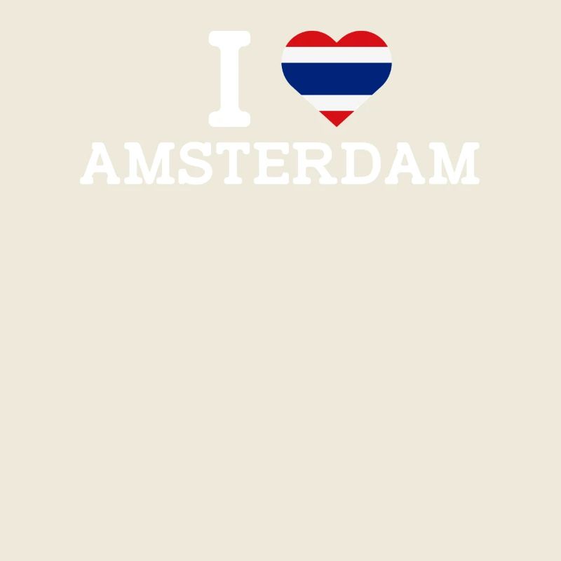 J’aime Amsterdam Thaïlande Lover Cool Heart Flag