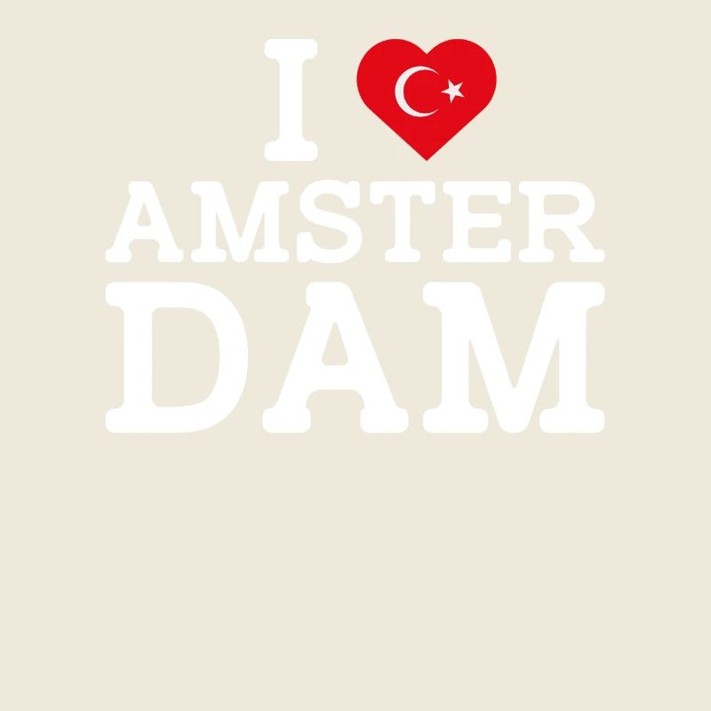 J’aime Amsterdam Drapeau turc Cool Pays-Bas Jeu de mots