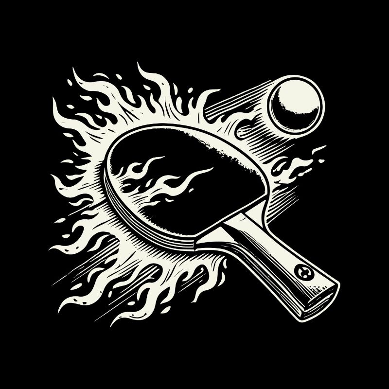 Table Tennis Bats Flames Table Tennis Game