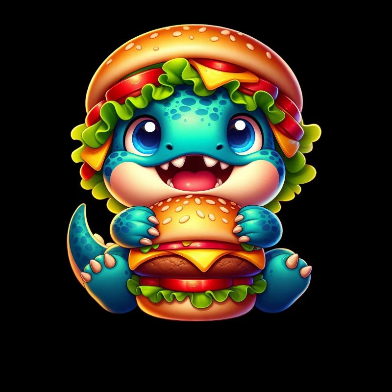 Mignon T-Rex Burger Fantaisiste Drôle Restauration rapide