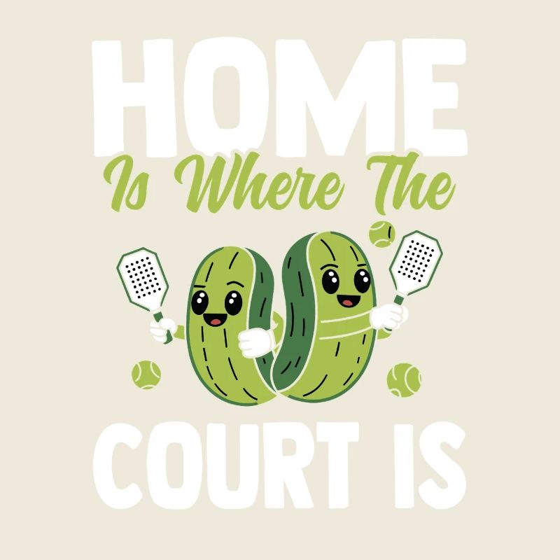 Pickleball Graphic With Cucumbers And Racket