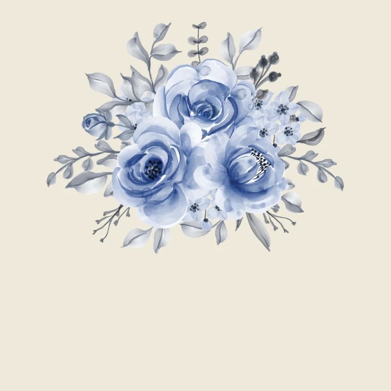 Bouquet Aquarelle Bleu Aquarelle Bleu