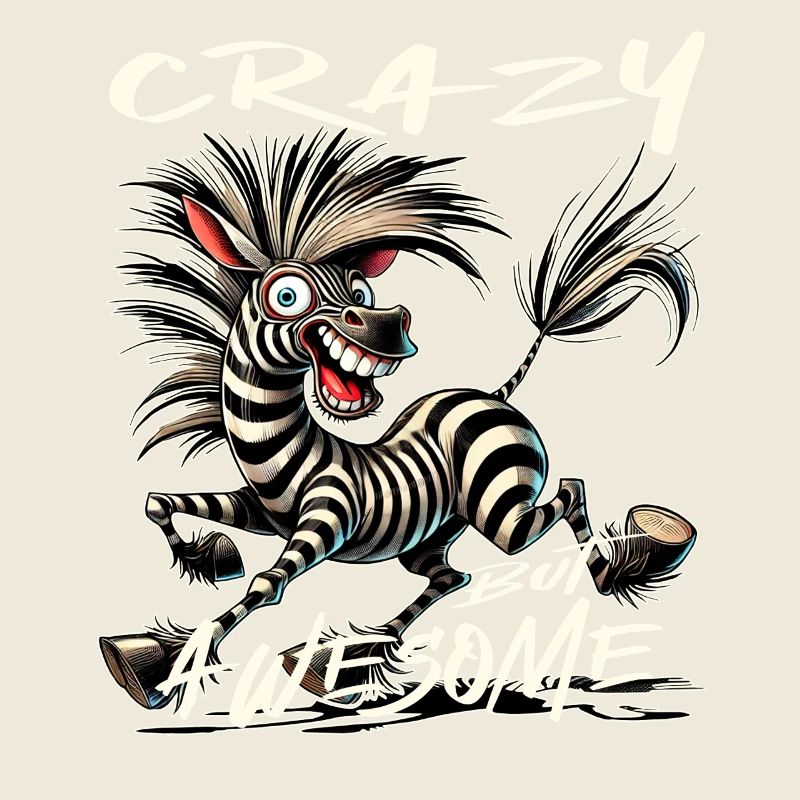 Crazy but Awesome Zebra Comic Stil