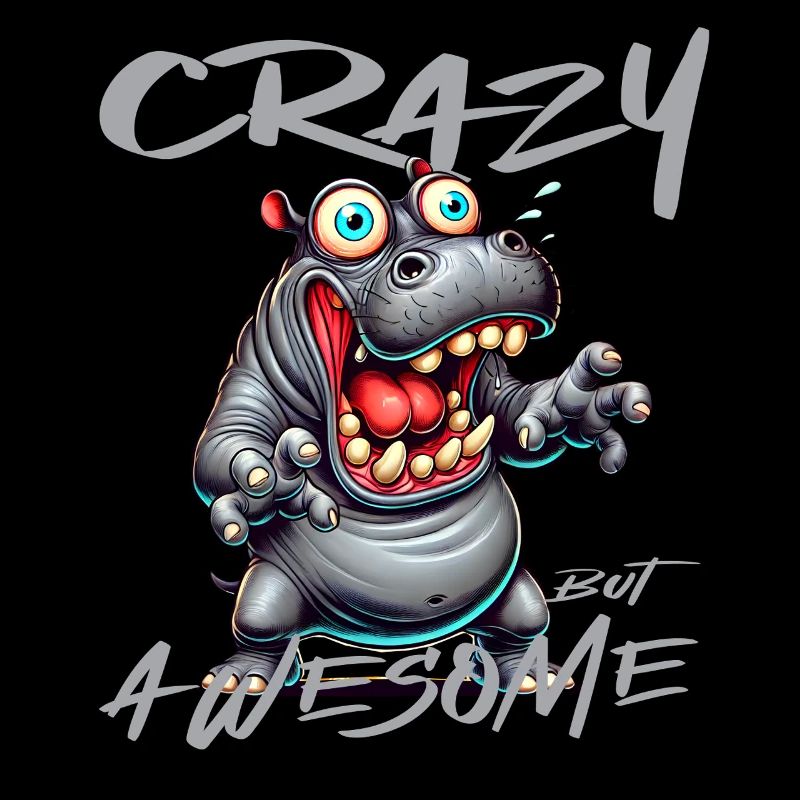 Crazy but Awesome Nilpferd Comic Stil