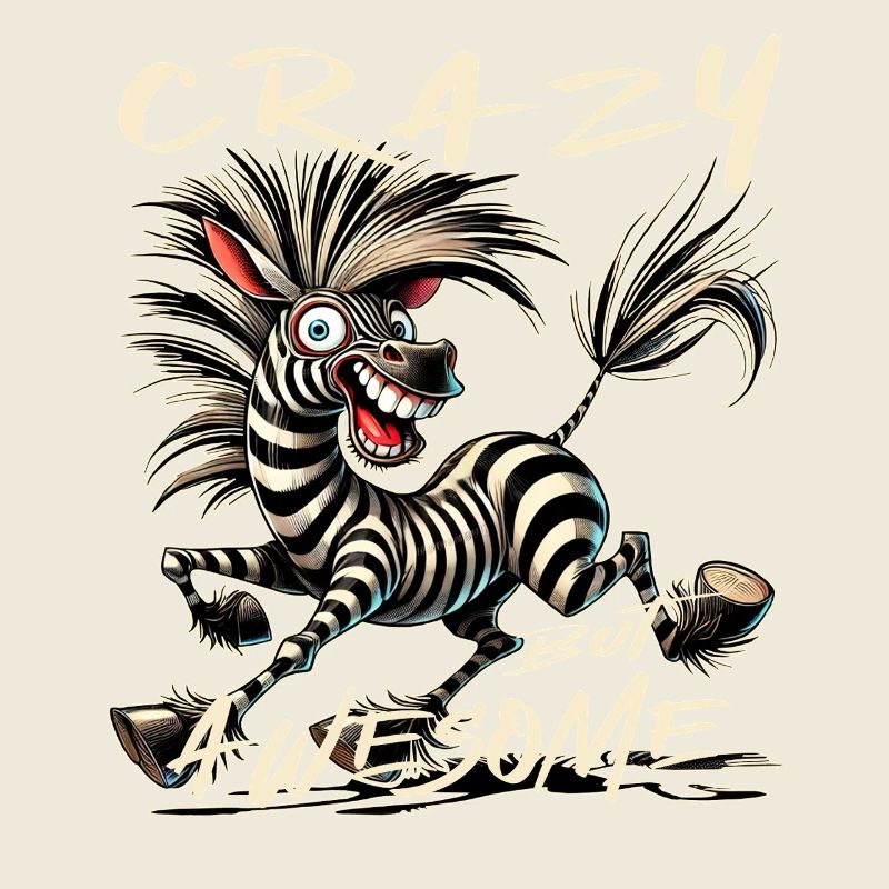 Crazy but Awesome Zebra Comic Stil