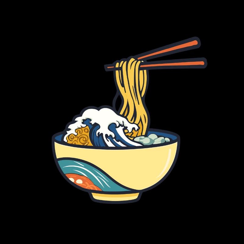 Japanisches Ramen Ukiyo-E Retro Ästhetik