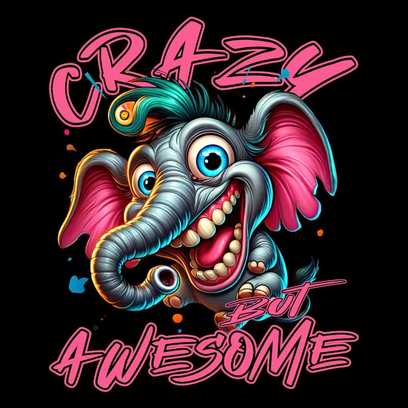 Style de bande dessinée d’éléphant fou mais génial