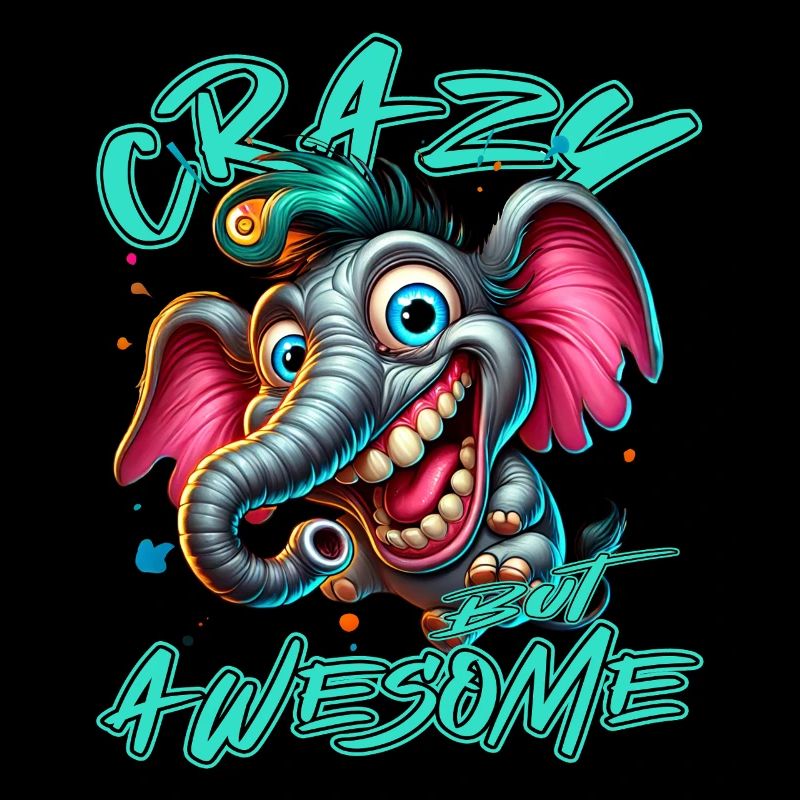 Crazy but Awesome Elefant Comic Stil