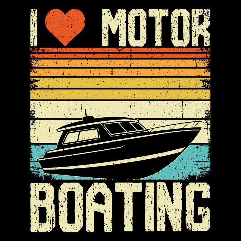 Retro Motorboot Fahren Design