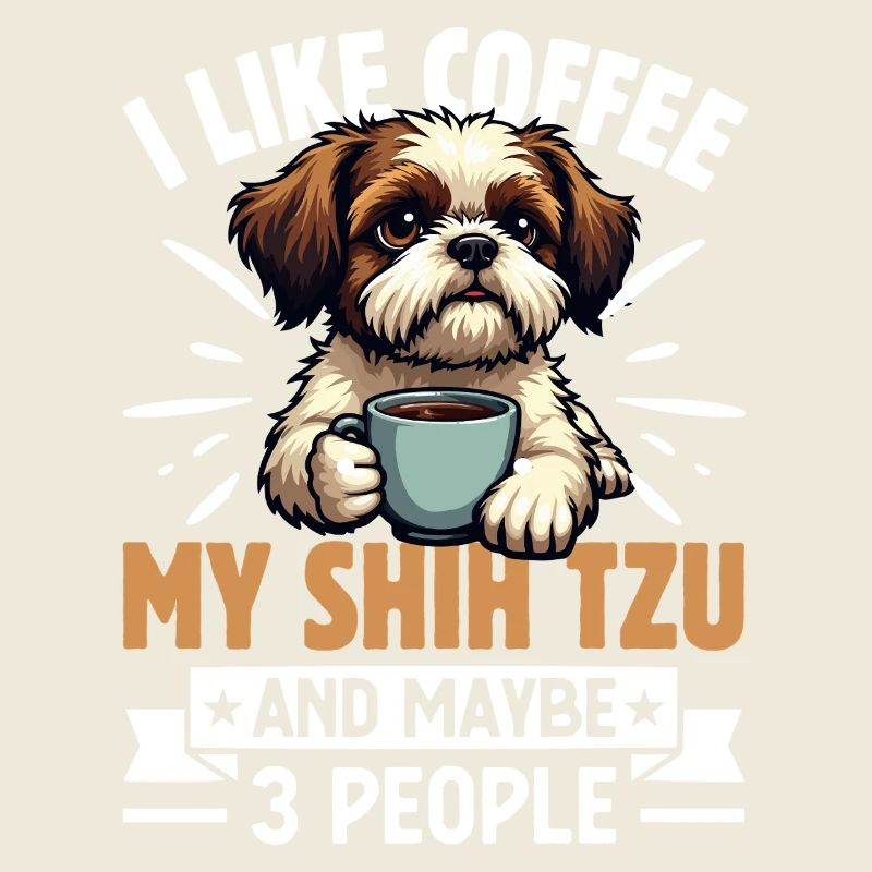 Café et Shih Tzu Drôle Chien Design