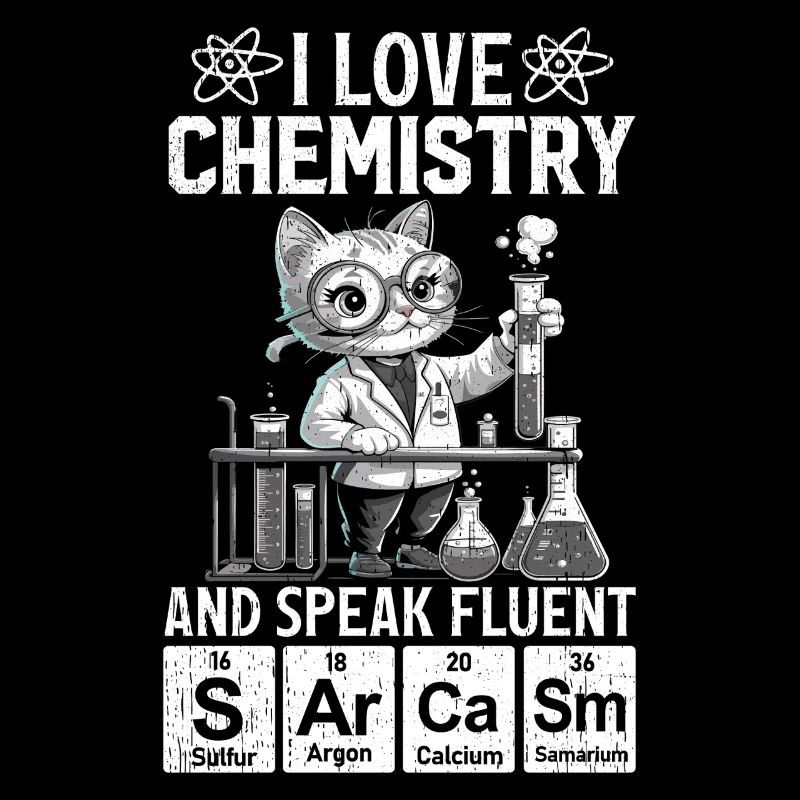 J’aime la chimie Funny Science Cat