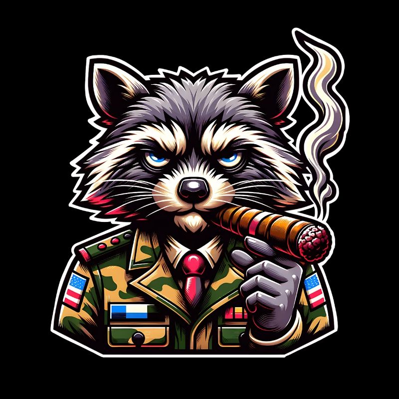 Raccoon Cigar Soldier