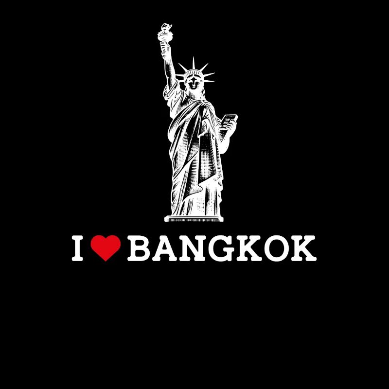 Ich liebe Bangkok Flagge Coole Freiheitsstatue Herz