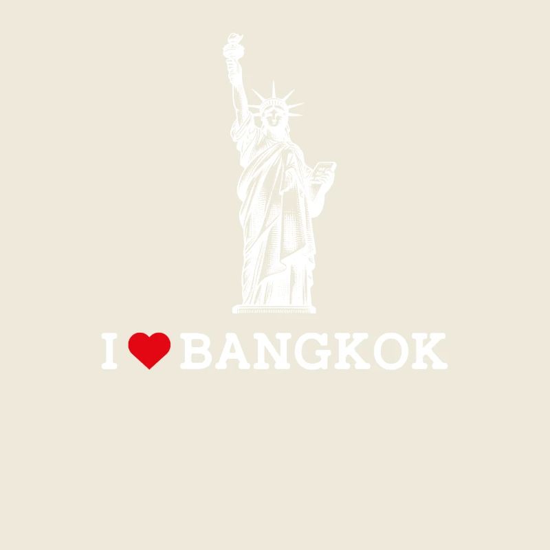 Ich liebe Bangkok Flagge Coole Freiheitsstatue Herz