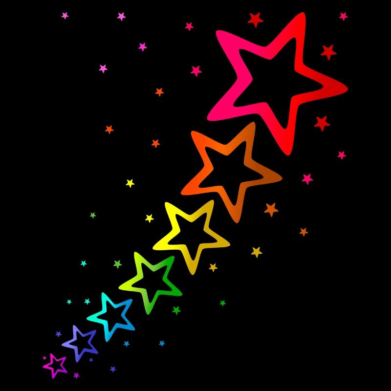 bunte Sterne Regenbogenfarben