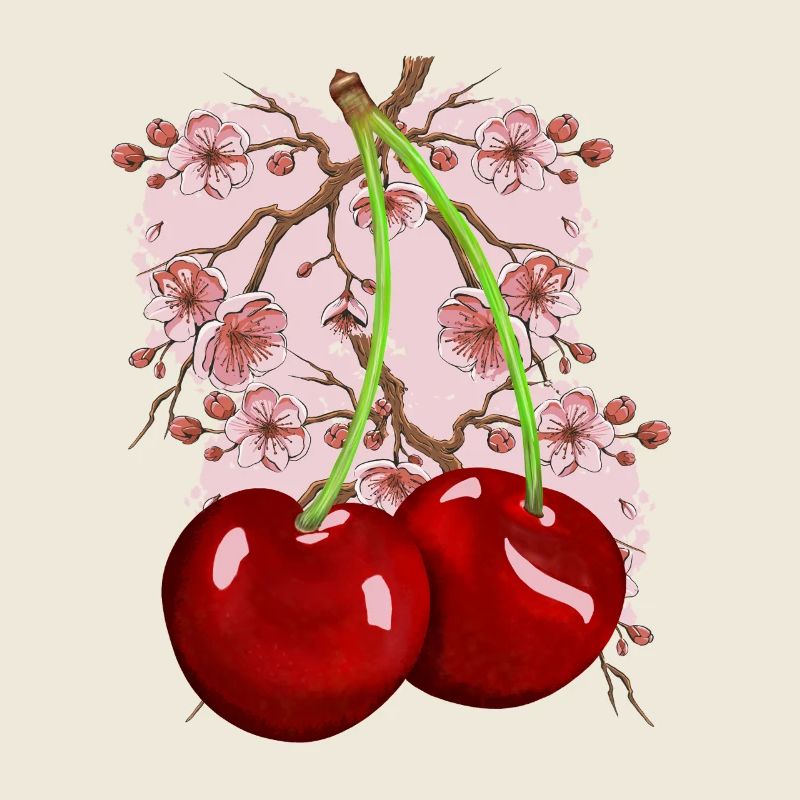 Japan Kish Blossom Cherries Cherry Fruit Fruit