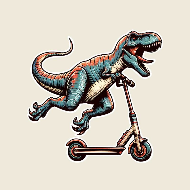 Tretroller E-Scooter E-Roller T Rex Dino Scooter