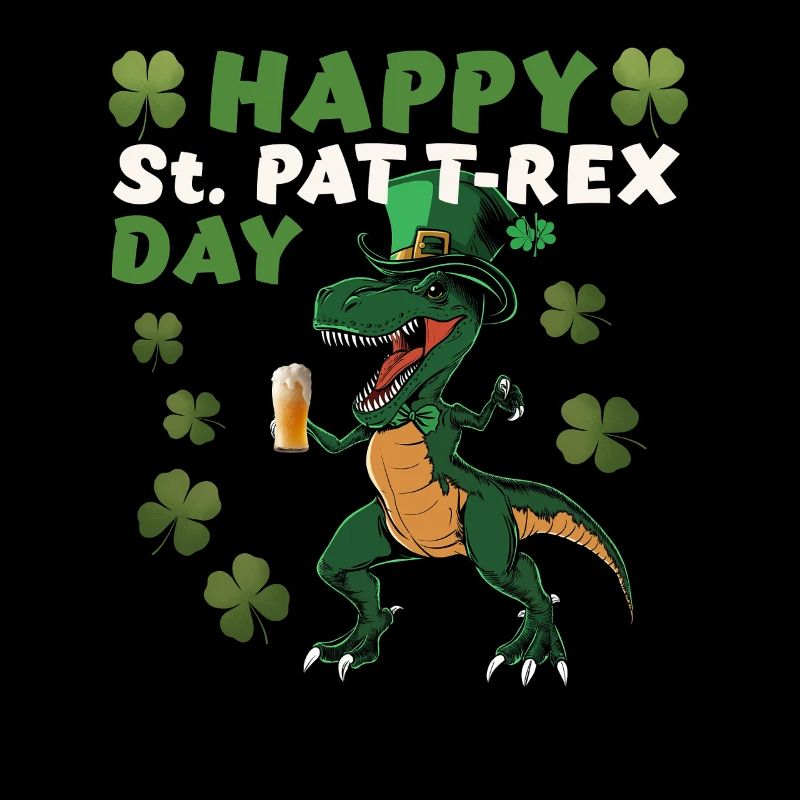 Funny St. Paddys Day Dinosaur