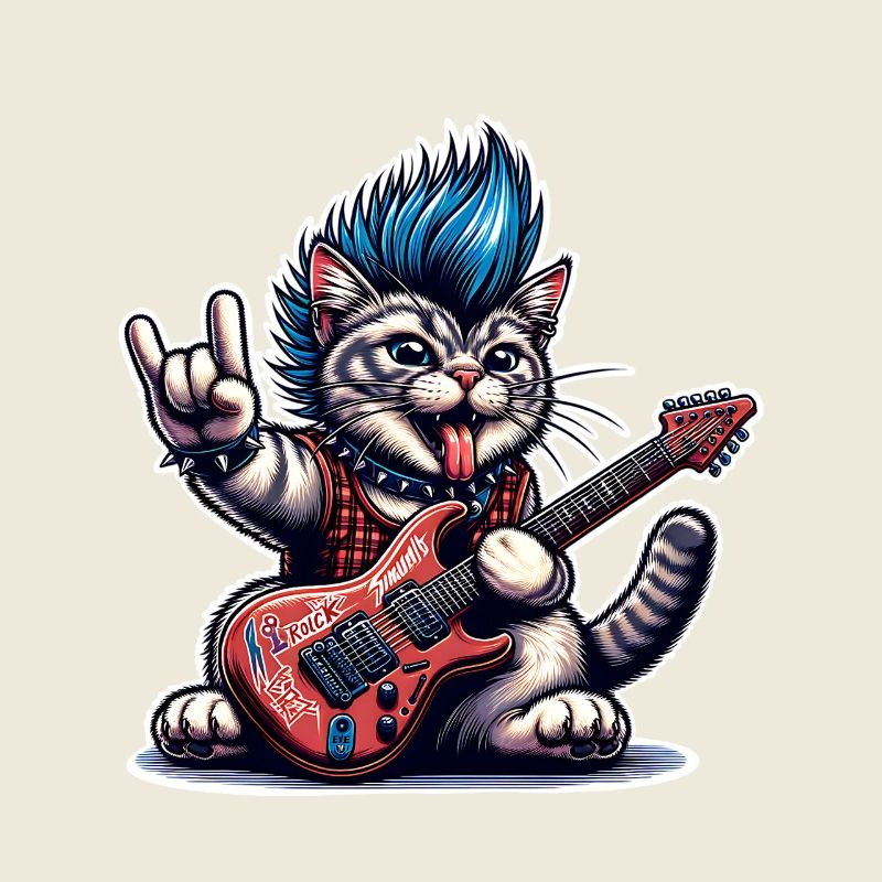 Cat Guitariste de Rock and Roll