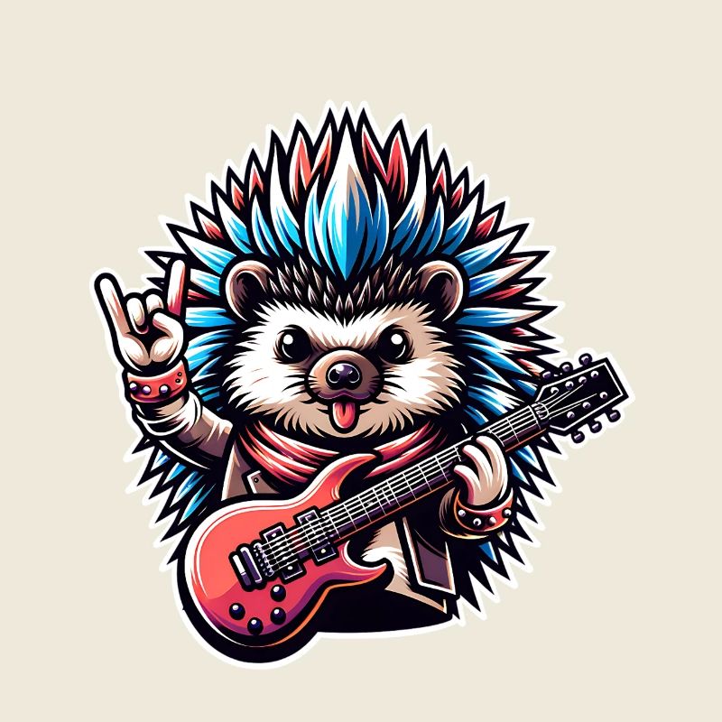 Hedgehog Guitariste de rock and roll
