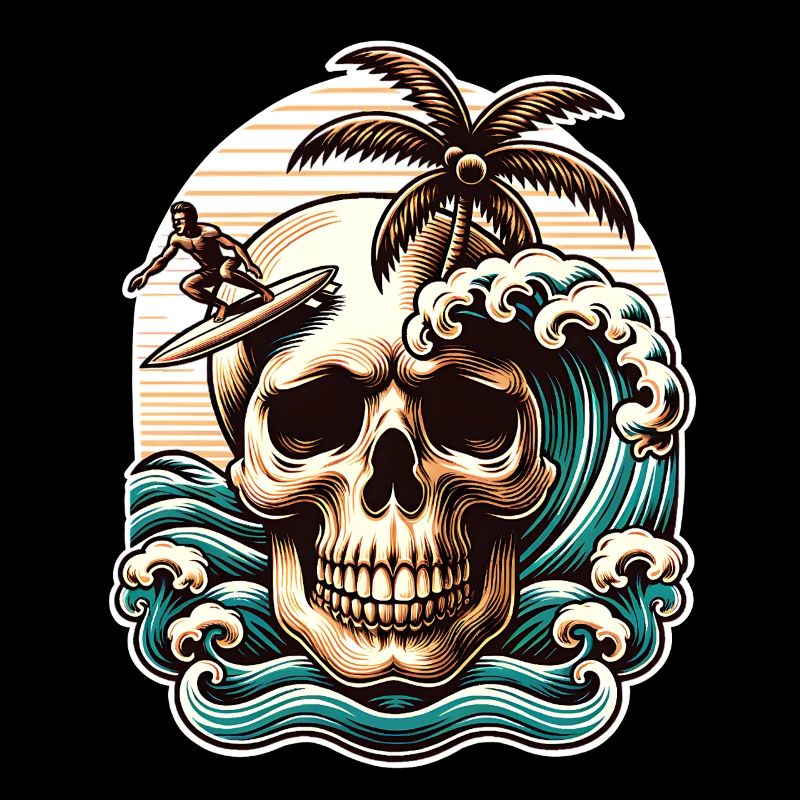Surfing Surfer skull