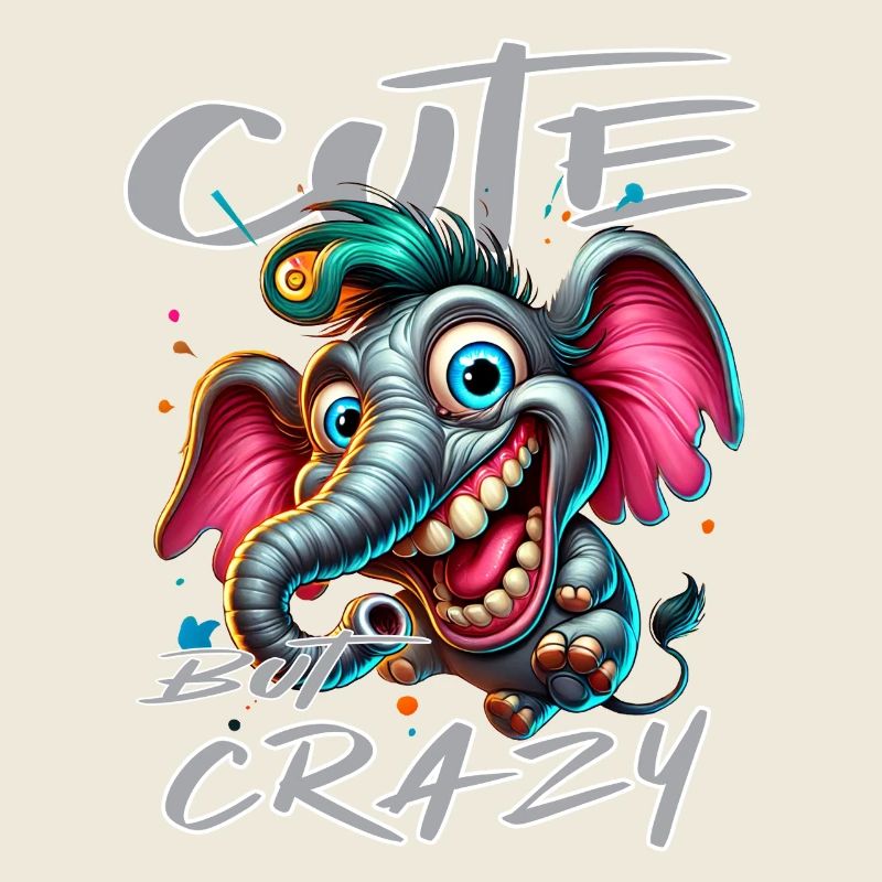 Cute but Crazy Elephant Comic Style