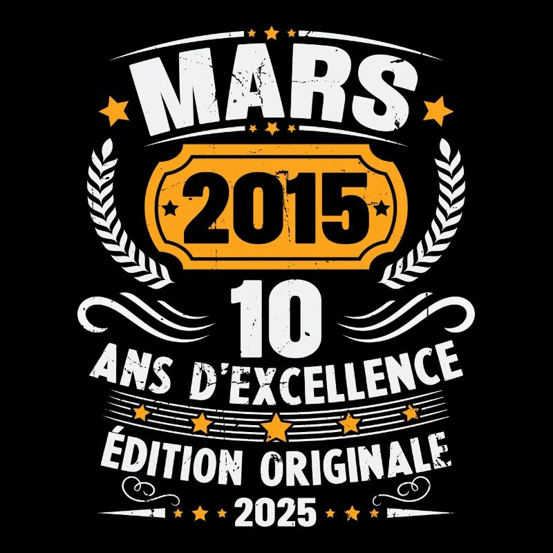 Vintage Mars 2015 Cadeau Anniversaire 10 Ans