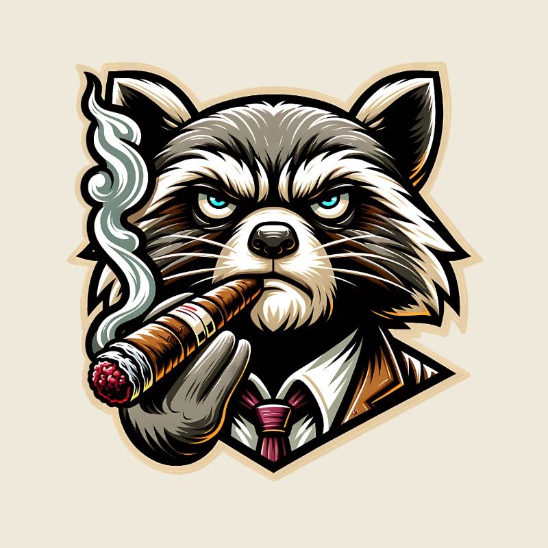 Waschbär Zigarre Chef