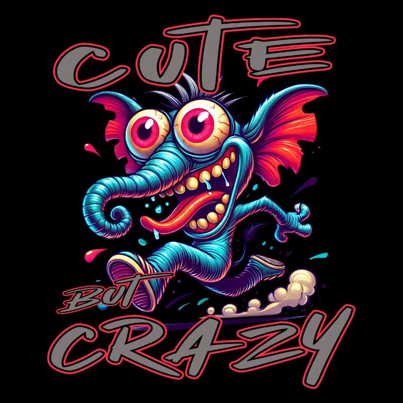 Cute but Crazy Elefant Comic Stil