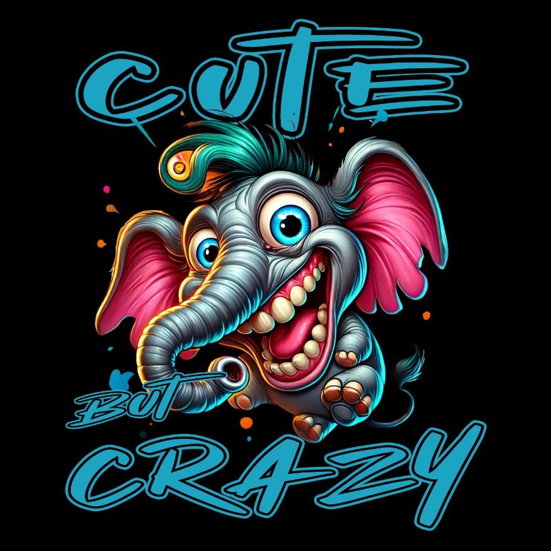 Cute but Crazy Elefant Comic Stil