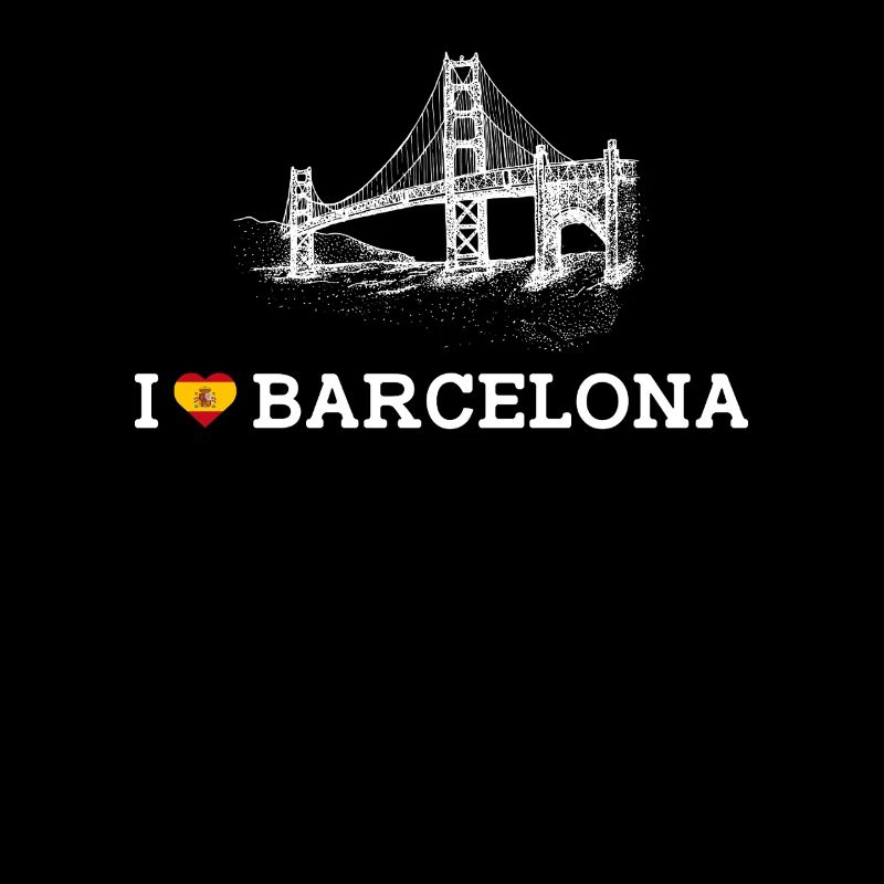 J’aime Barcelone Golden Gate Bridge Lover Drapeau Jeu de mots