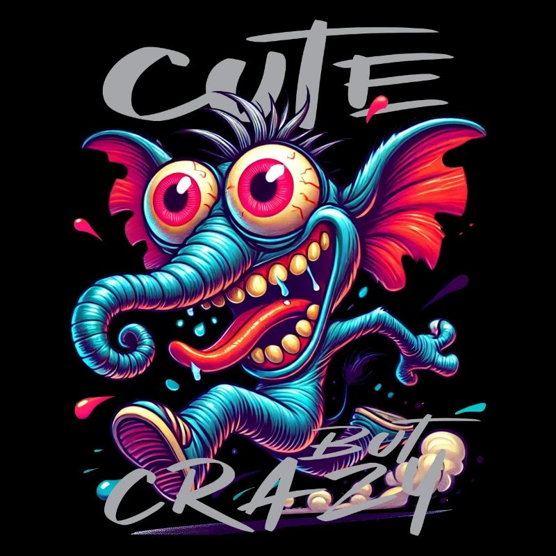 Cute but Crazy Elefant Comic Stil
