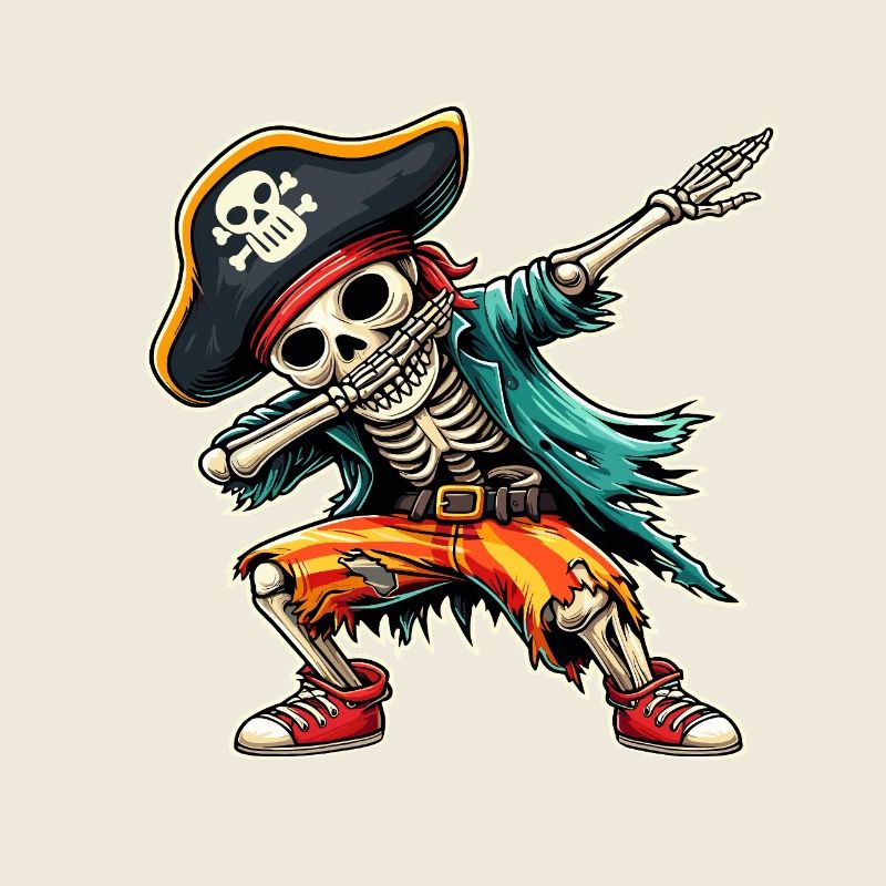Carnival Pirate Skeleton Dabbing Pirate Hat Alaaf
