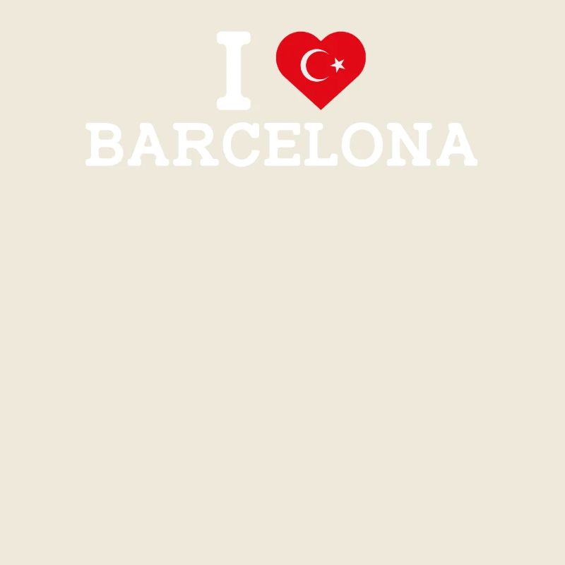 J’aime Barcelone Cool Mauvais Drapeau Turc Lover Jeu de mots