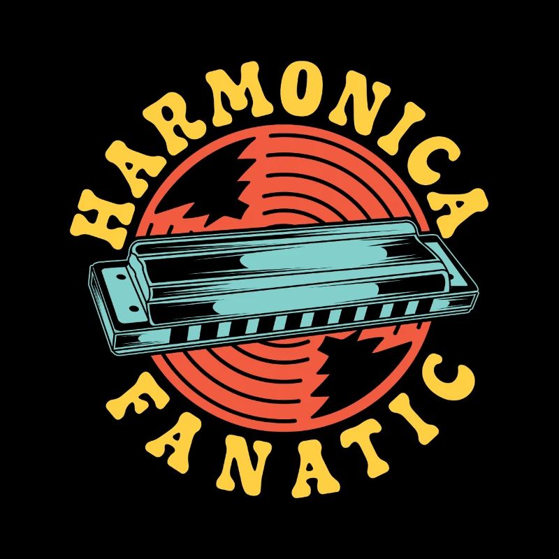 Funny Harmonica Player Fanatic Harmonica
