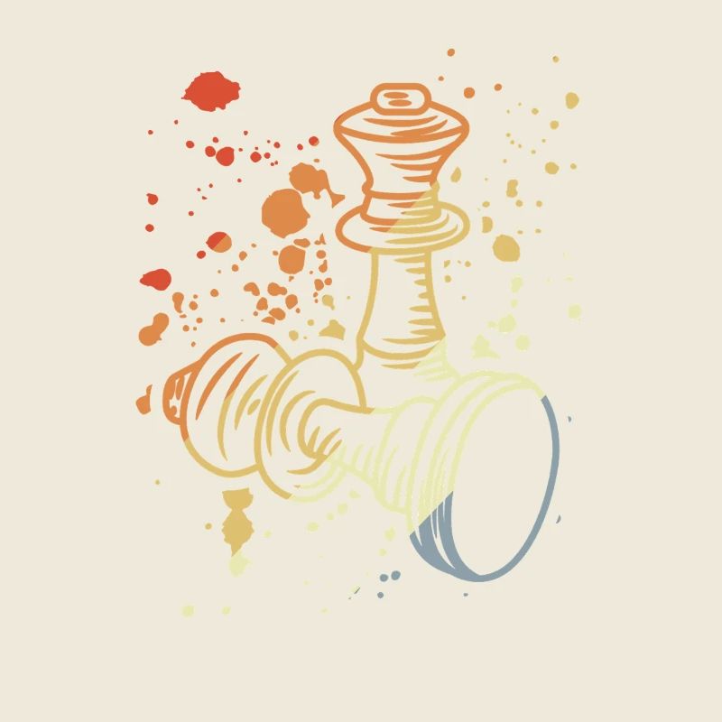 Vintage Chess Set Sketch